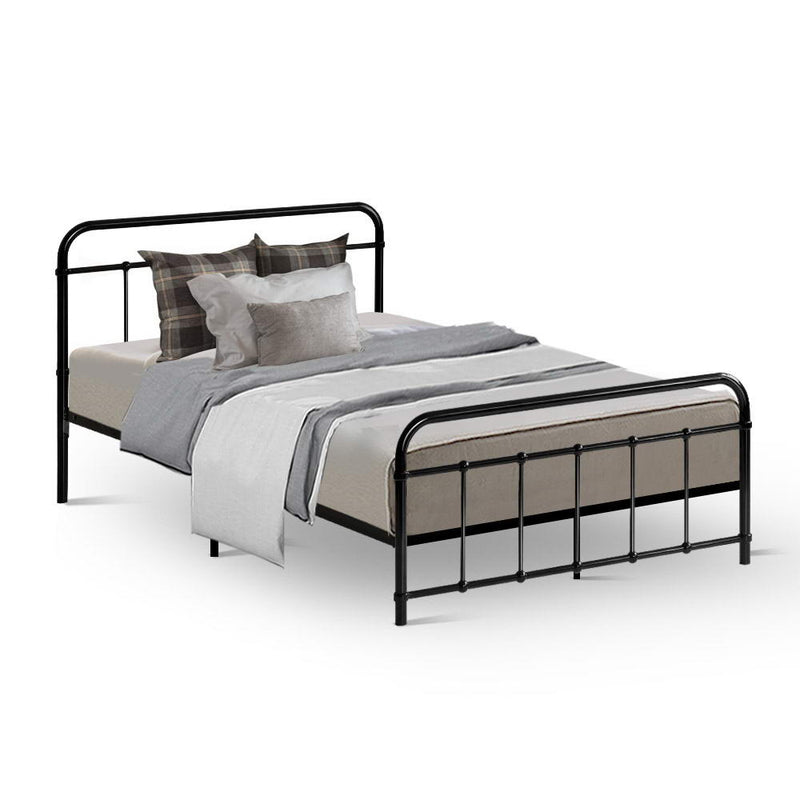 KING SINGLE Size - Country Style Metal Bed Frame - Black