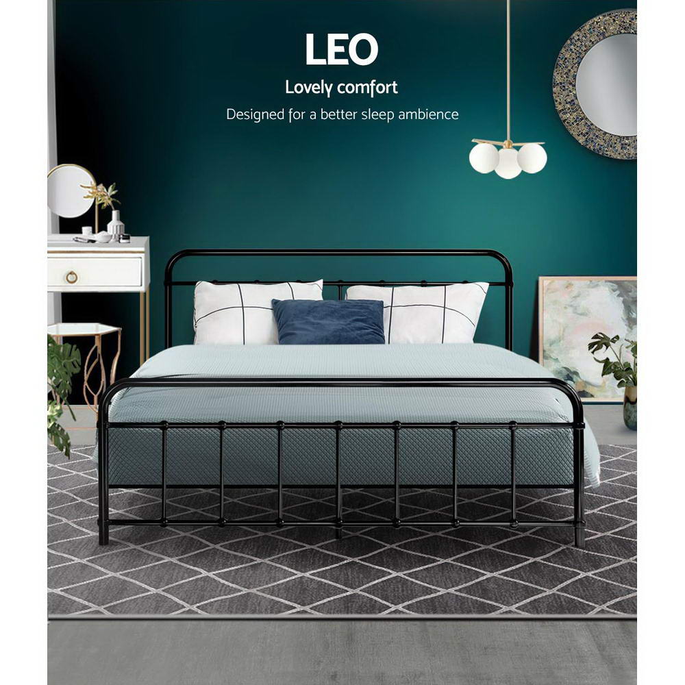 Leo Metal Bed Frame – Black – Queen
