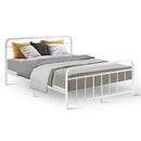 Artiss Bed Frame Metal Frames LEO - Queen (White)