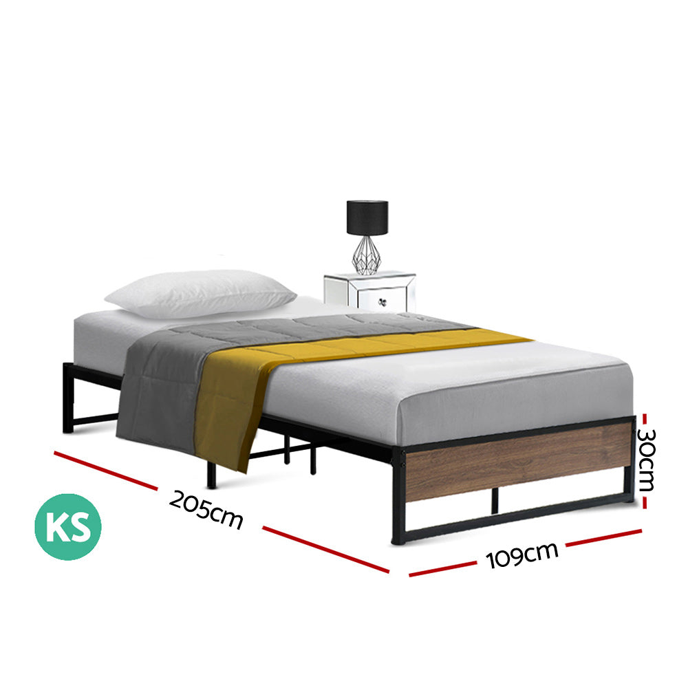 Oslo Metal Bed Frame – Black – King Single