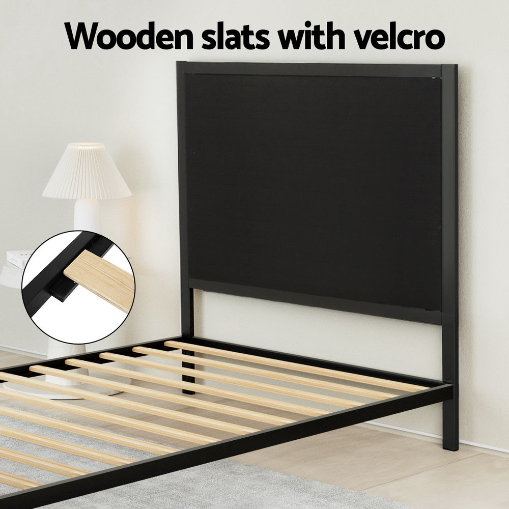 Arcane Panel Bed Head – Black – King Single