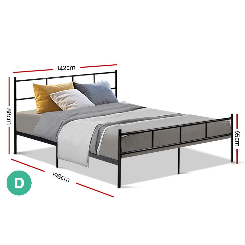 Alderon Metal Bed Frame – Black – Double