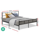 DOUBLE Size - Powder Coated Metal Bed Frame