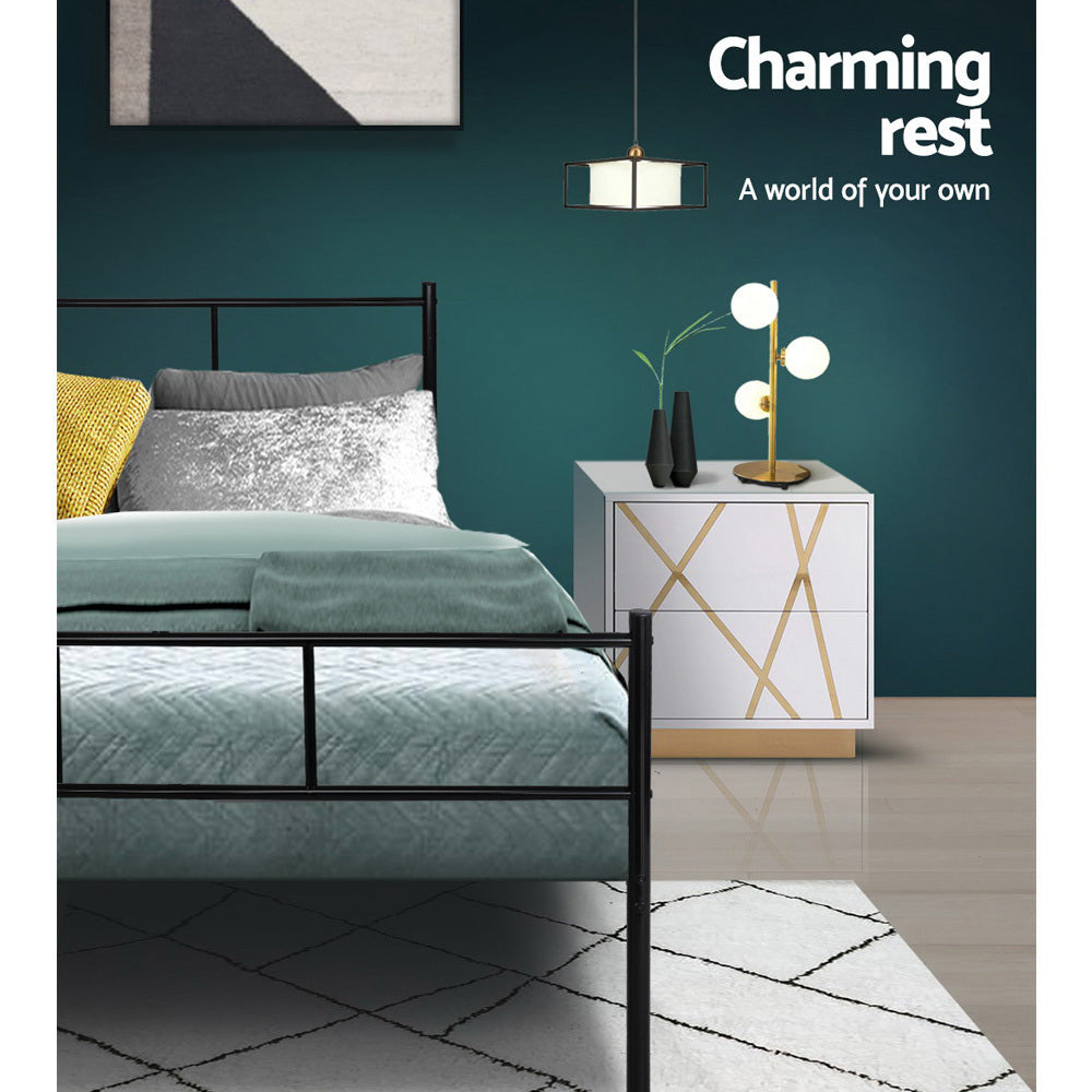 Kendall Metal Bed Frame – Black – King Single