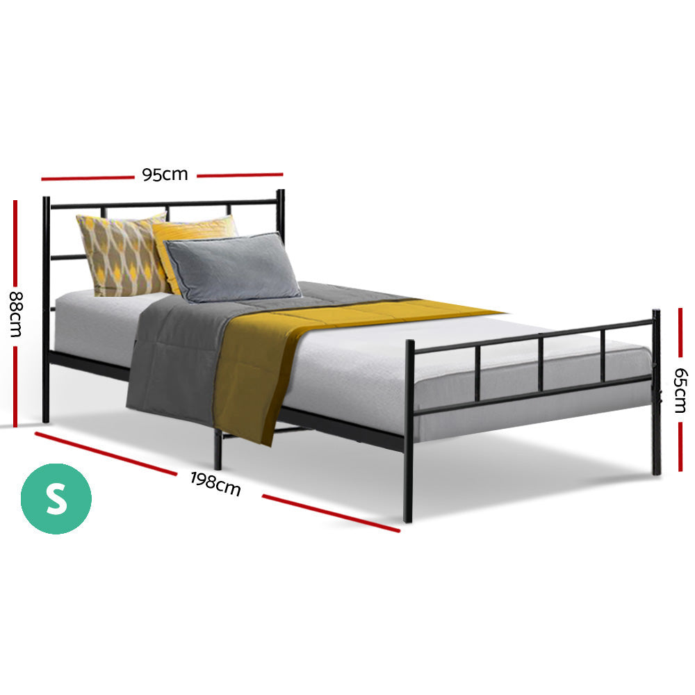 Alderon Metal Bed Frame – Black – Single