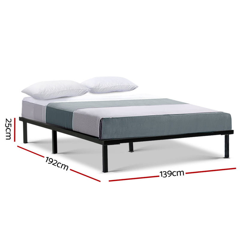 DOUBLE Size - Basic Metal Bed Frame - Black