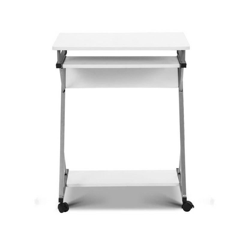 Computer Desk with Keyboard Tray and Shelf - 60CM- White