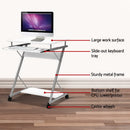 Computer Desk with Keyboard Tray and Shelf - 60CM- White