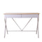 Computer Metal Desk with Drawer - White with Oak Top - 100CM