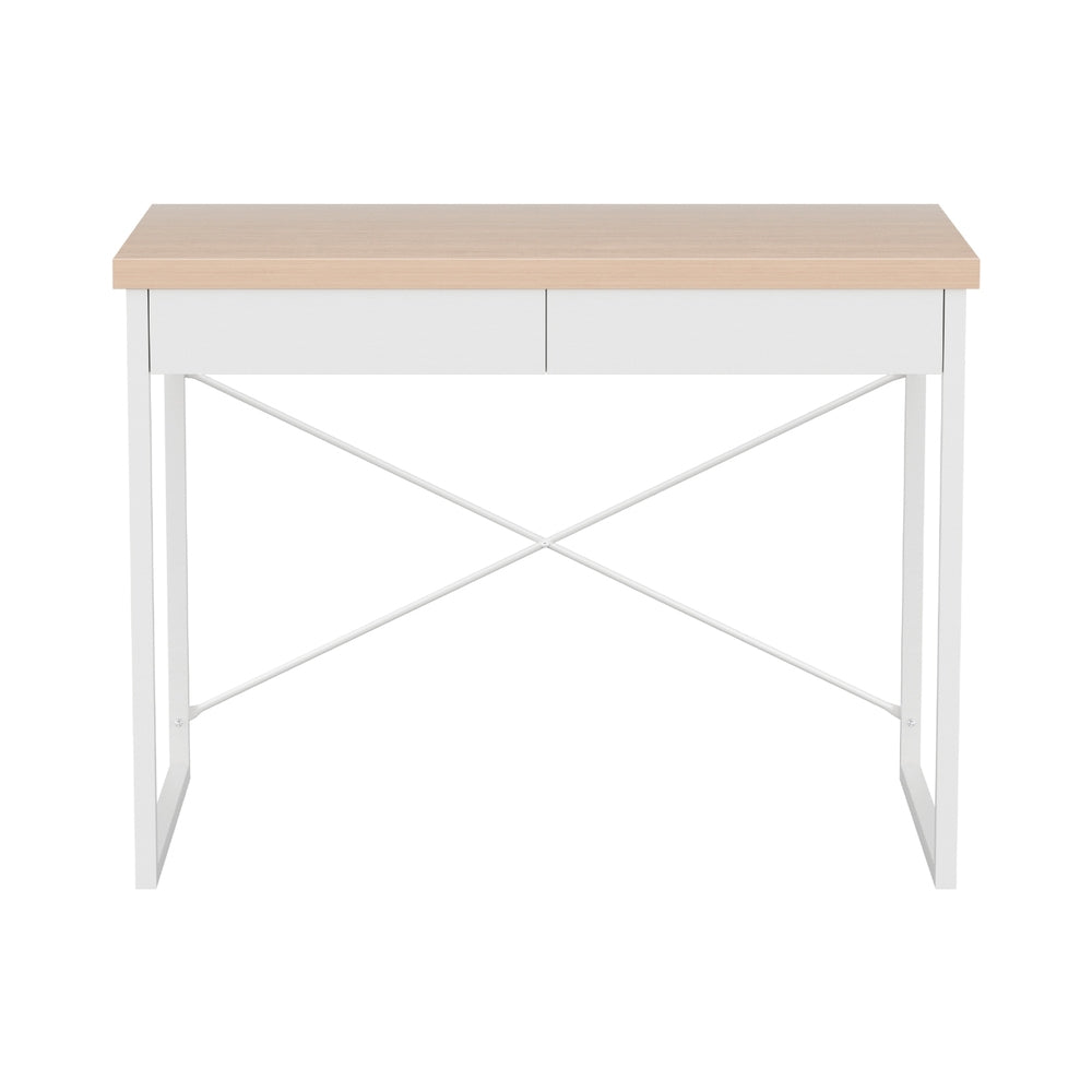 Ashton Computer Desk – Oak & White – 100 cm