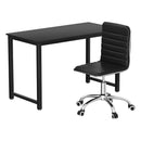 Computer Desk 120cm Executive Office Chairs Set PU Leather Low Back Black