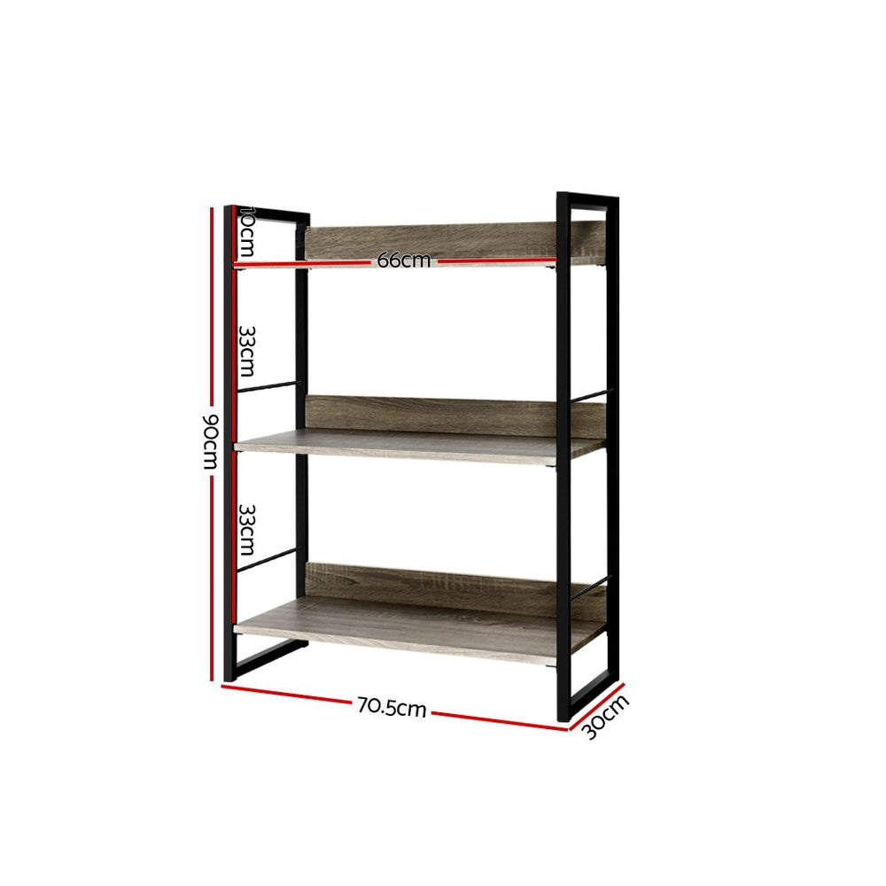 Noe Display Shelf – Black & Oak – 3 Tiers