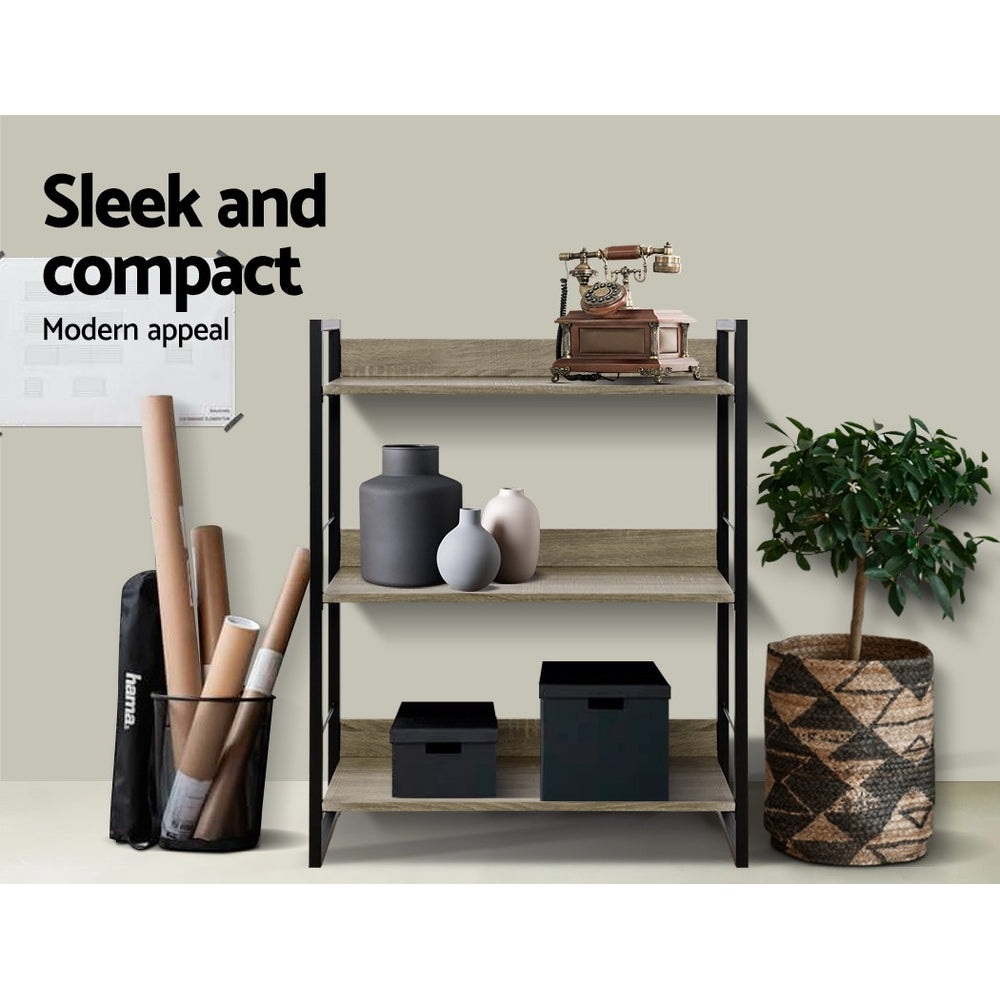 Noe Display Shelf – Black & Oak – 3 Tiers