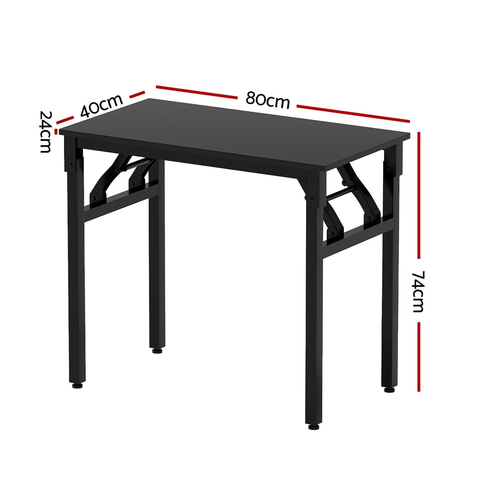 Nara Foldable Computer Desk – Black – 80 cm