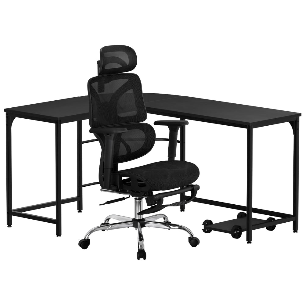 Computer Desk L - Shape Study Desks Ergonomic Office Chair Mesh Chairs