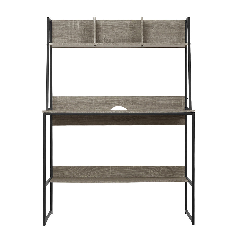 Hendon Computer Desk with Bookshelf Storage – Grey – 100 cm