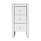 3 Drawer Bedside Table Mirrored - Silver