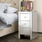 3 Drawer Bedside Table Mirrored - Silver