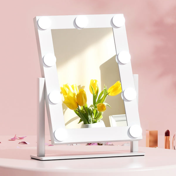 Embellir Makeup Mirror Hollywood with Light Round 360&deg; Rotation Tabletop 9