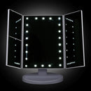 Makeup Mirror with 22 LED light - Tri-fold Storage