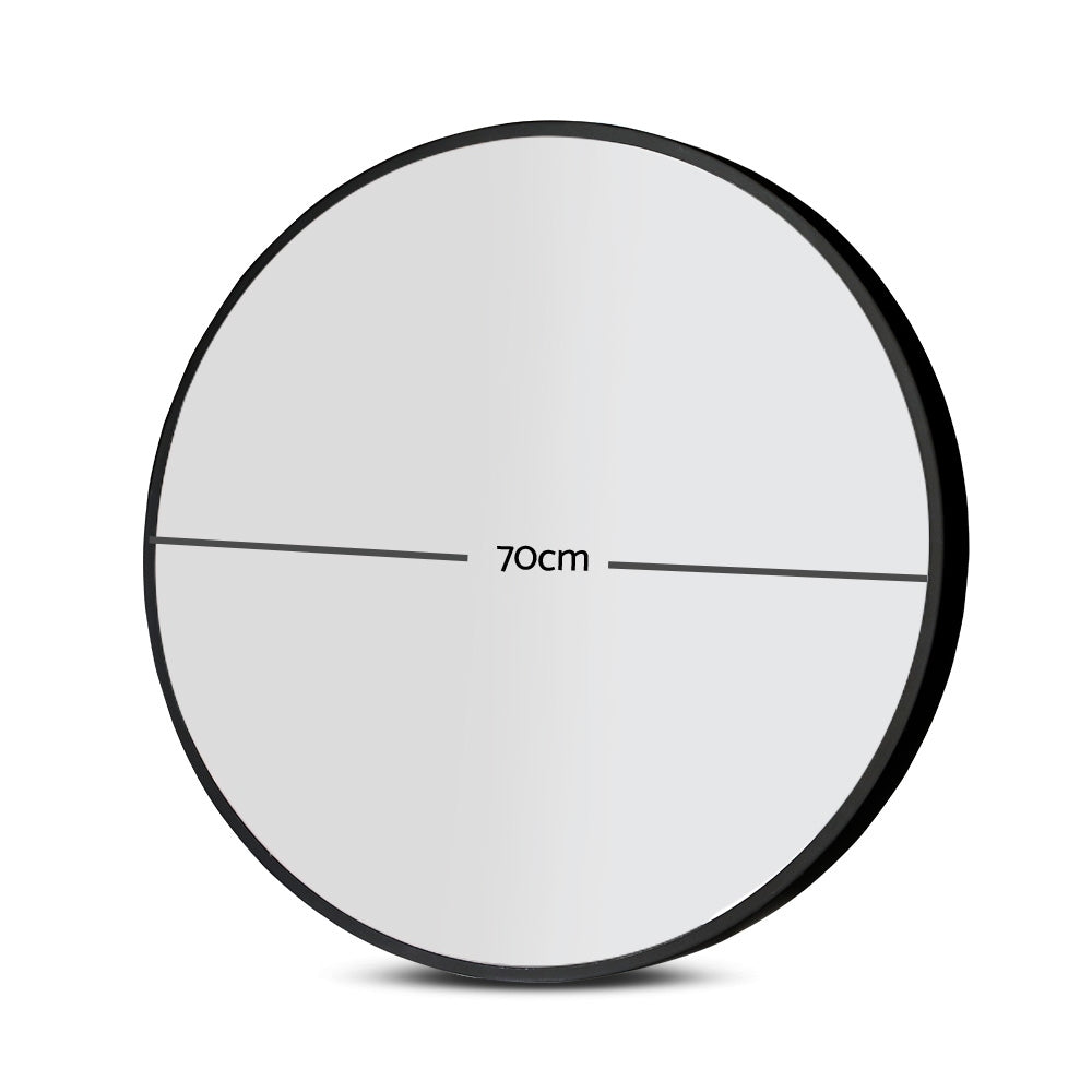 Serano Round Wall Mirror – Black – 70 cm