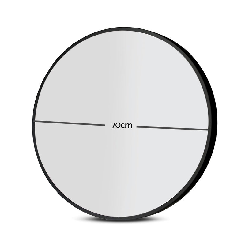 Round Wall Makeup Mirror - 70cm Black