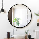 Round Wall Makeup Mirror - 70cm Black