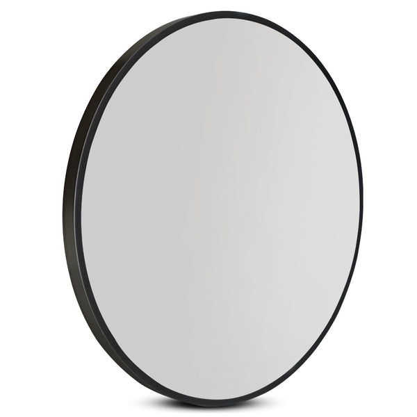 Embellir Wall Mirror Makeup 80cm Home Decor Framed Mirrors Bathroom Round Black