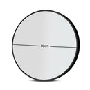 Round Wall Mirror - 80cm - Black