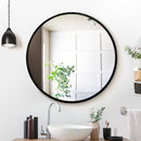 Round Wall Mirror - 80cm - Black