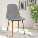 Set of 4 - Fabric Dining Chairs - Grey