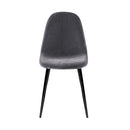 Set of 4 - Velvet Dining Chairs - Grey