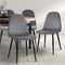 Set of 4 - Velvet Dining Chairs - Grey