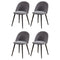 Artiss Dining Chairs Set of 4 Velvet Solid Curved Dark Grey
