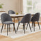 4 x Velvet Dining Chairs – Solid Curved Back, Dark Grey