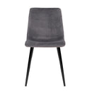 Set of 4 - Dining Chairs Velvet - Grey