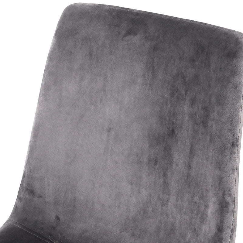 Set of 4 - Dining Chairs Velvet - Grey