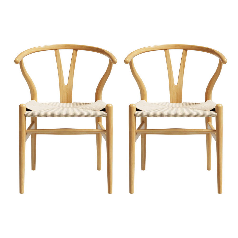 Haven Wishbone Dining Chairs – Natural – Set of 2