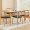 4 x Leather Dining Chairs – Rubber Wood, Black Seat