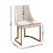 4 x Linen Dining Chairs – Beige with Timber Frame