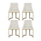 4 x Linen Dining Chairs – Beige with Timber Frame