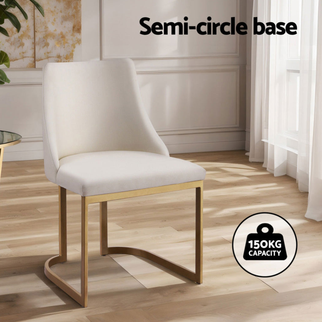 Hudson Linen Dining Chairs – Beige – Set of 4