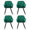 4 x Velvet Armchairs – Diamond Tufted Back, Green Finish