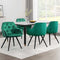 4 x Velvet Armchairs – Diamond Tufted Back, Green Finish