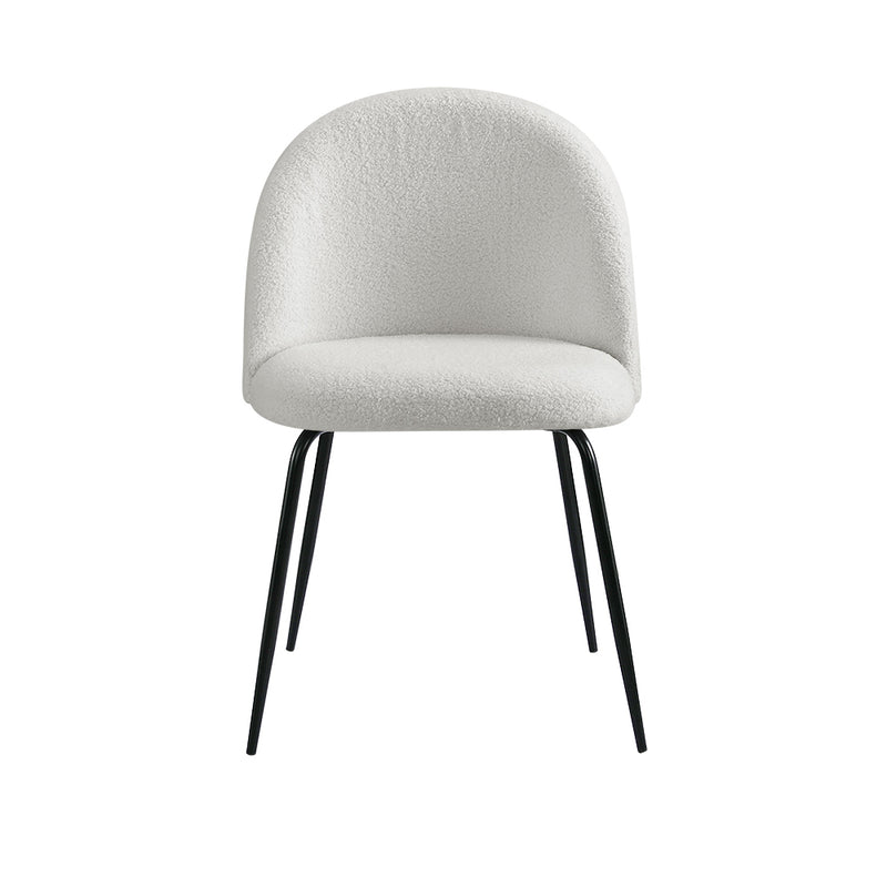 2 x Dining Chairs – Sherpa Boucle White