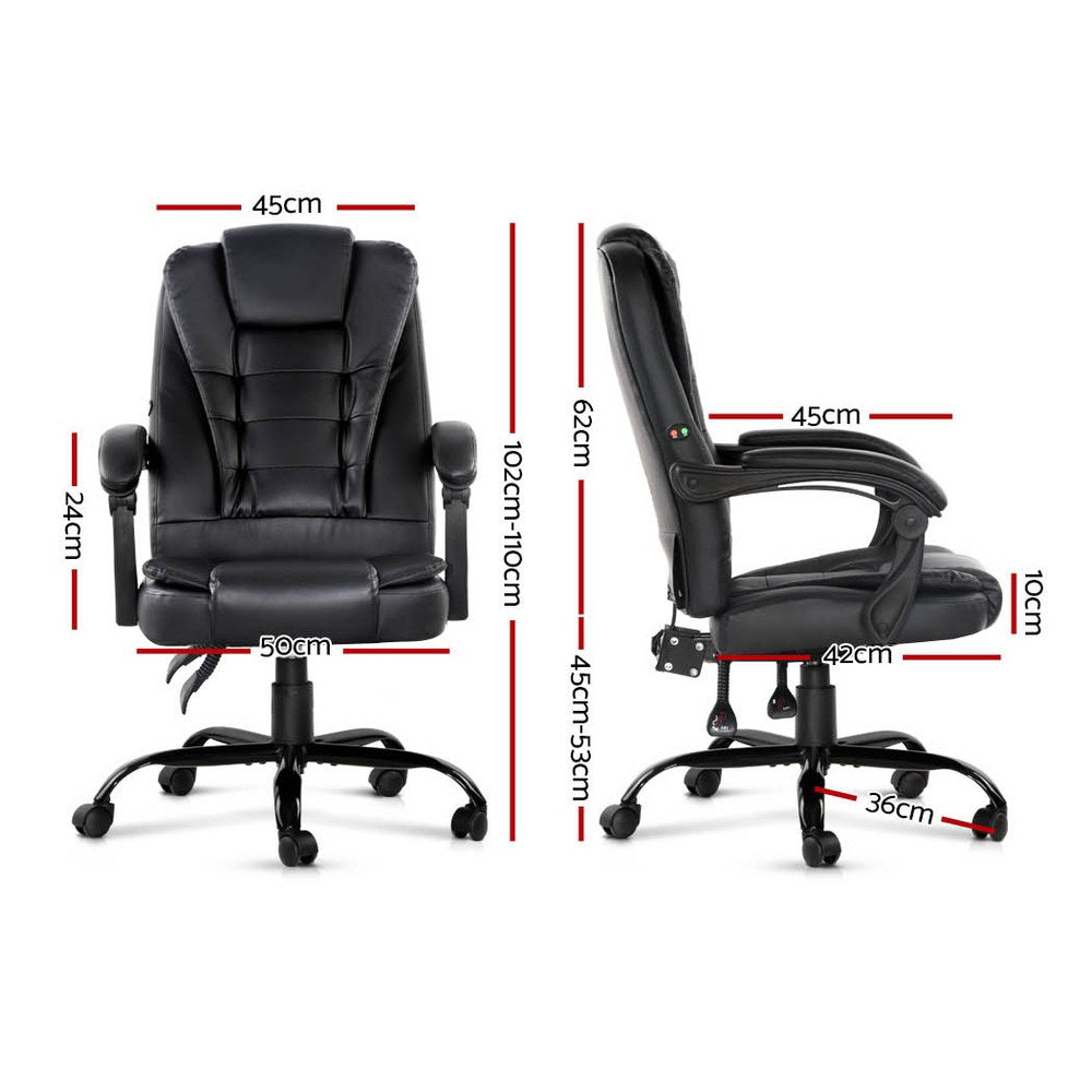 Carston Electric Massage Office Chair – Black