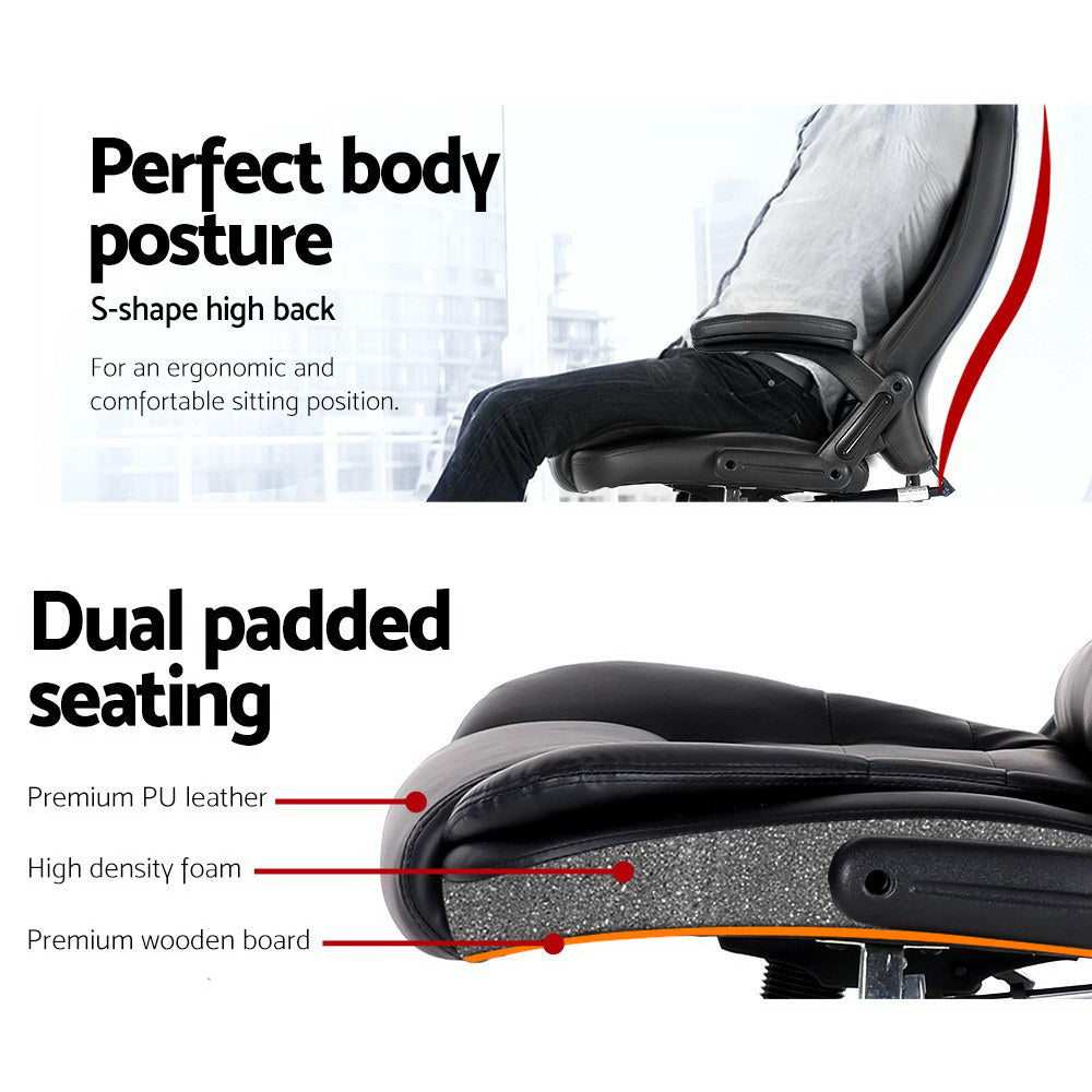 Executive 8-Point Massage Office Chair – Black