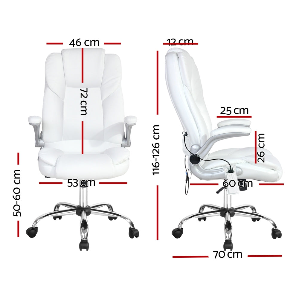 Marston Massage Office Chair – White – 8 Point