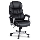 8 Point Leather Massage Office Chair w/Heated Seat - Black