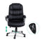 8 Point Leather Massage Office Chair w/Heated Seat - Black